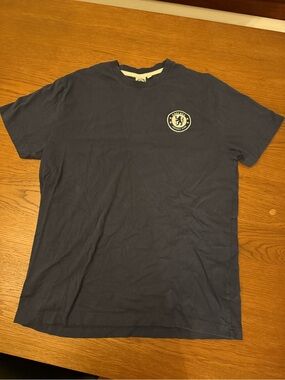 Men's Navy Short-Sleeve Crew Tee with Chest Emblem